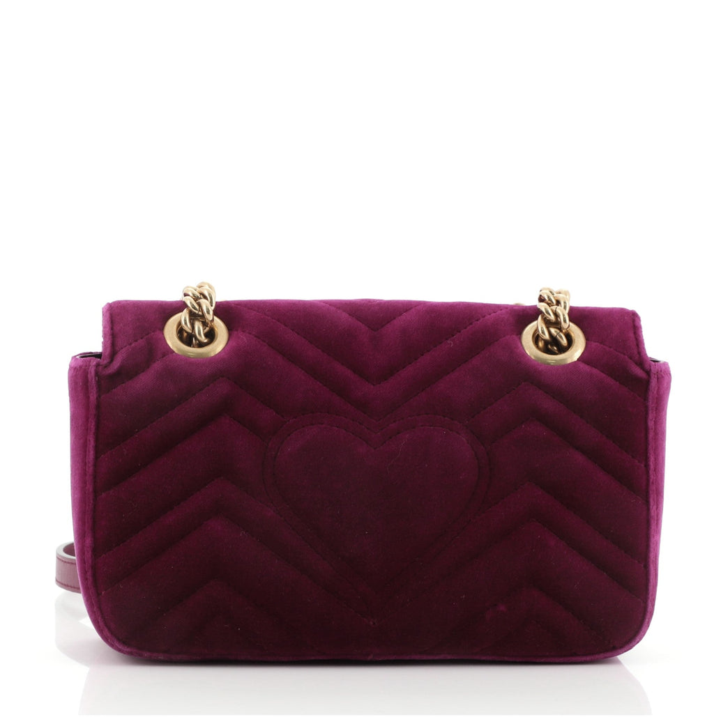 GG Marmont Flap Bag Matelasse Velvet Mini