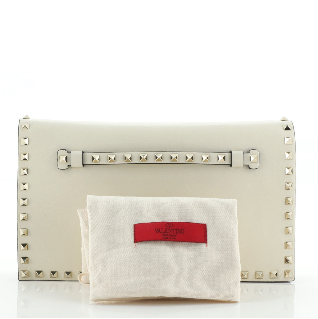 Rockstud Flap Clutch Leather