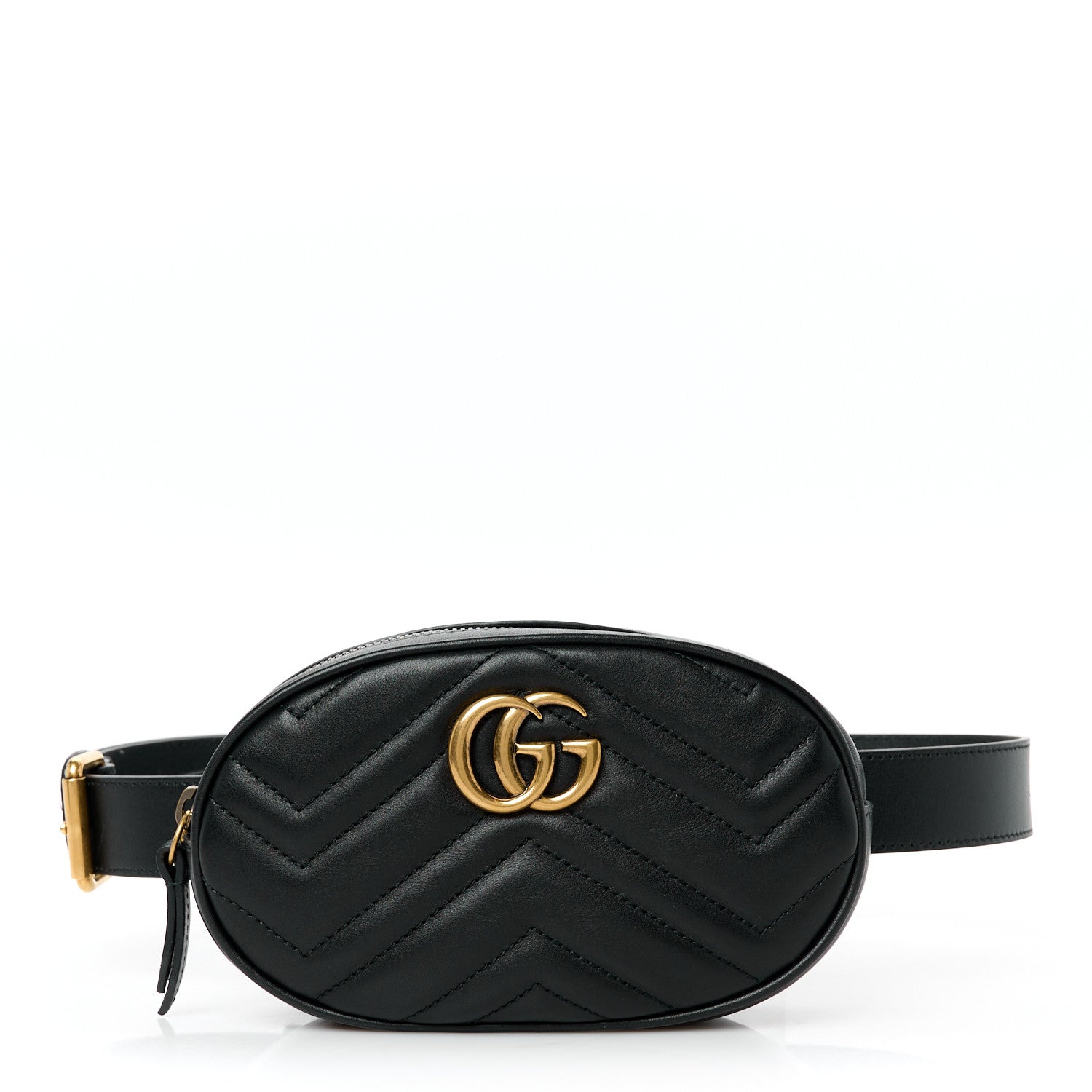 Calfskin Matelasse GG Marmont Belt Bag 85 34 Black