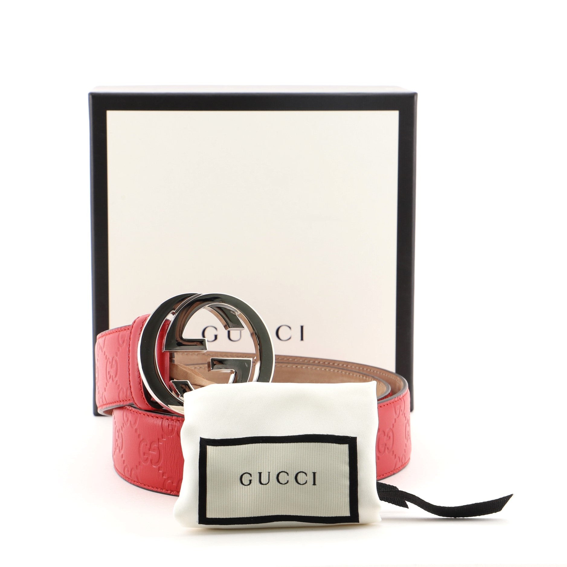 Interlocking G Belt Guccissima Leather Wide 95