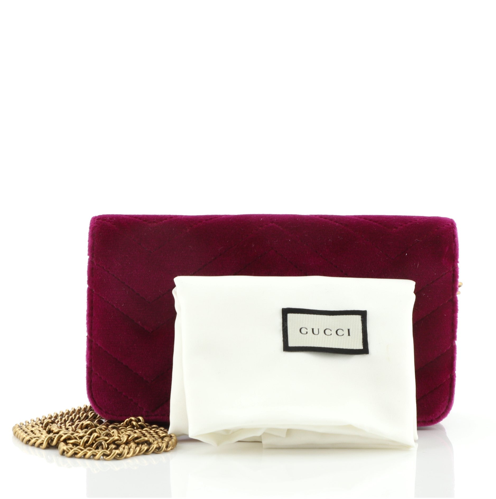 GG Marmont Chain Flap Bag Matelasse Velvet Mini