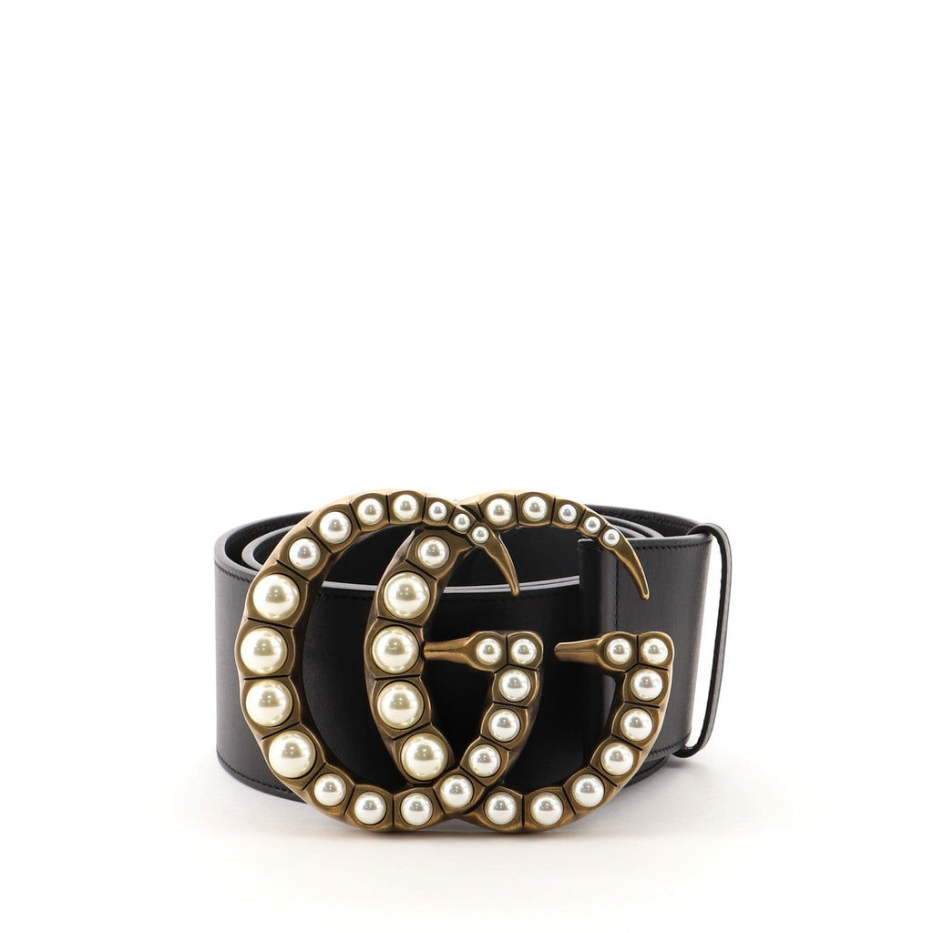 Pearly GG Marmont Belt Leather Wide 95