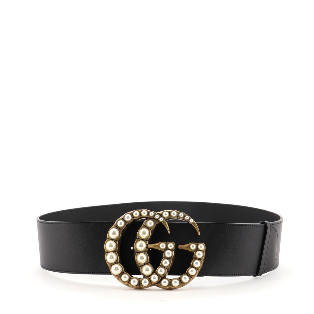 Pearly GG Marmont Belt Leather Wide 95