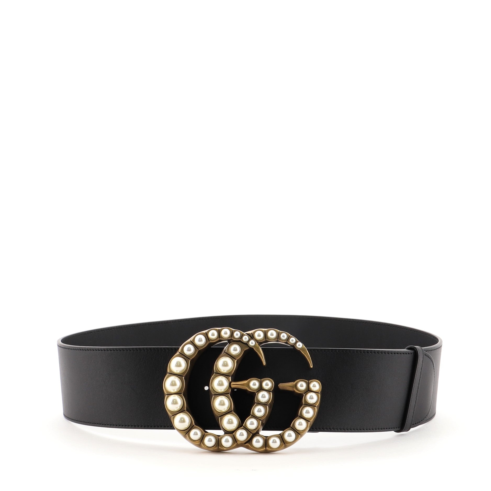Pearly GG Marmont Belt Leather Wide 95