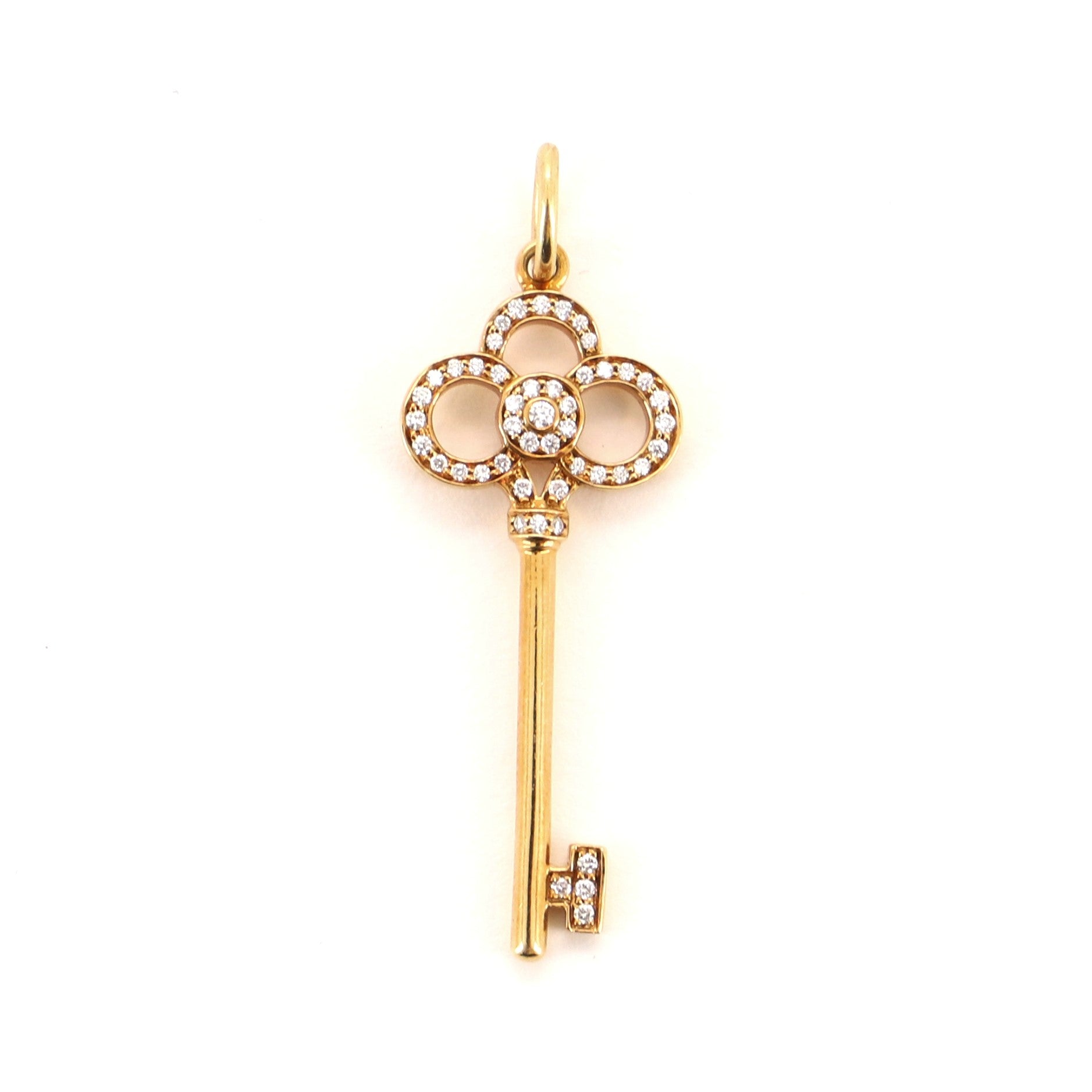 Crown Key Necklace 18K Yellow Gold and Diamonds