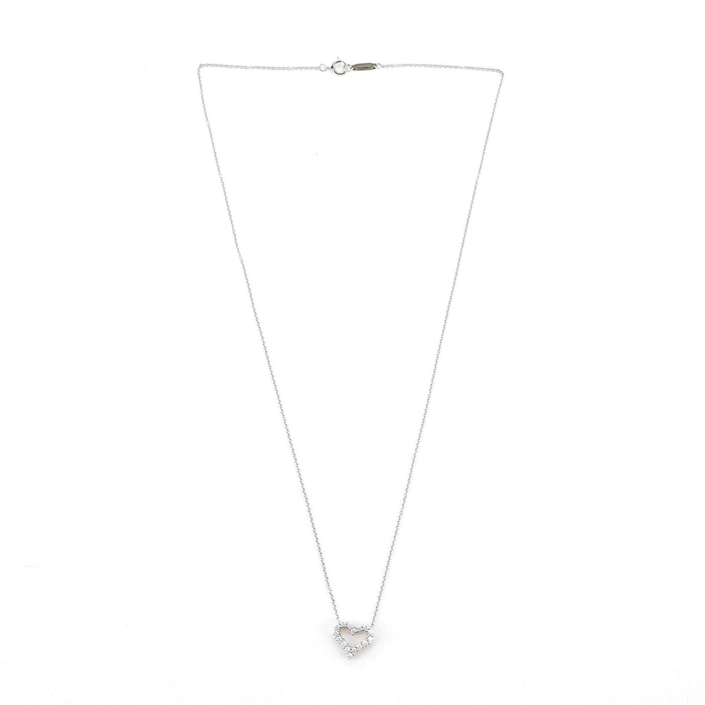 Heart Pendant Necklace Platinum with Diamonds