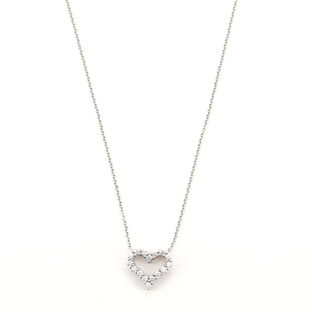 Heart Pendant Necklace Platinum with Diamonds