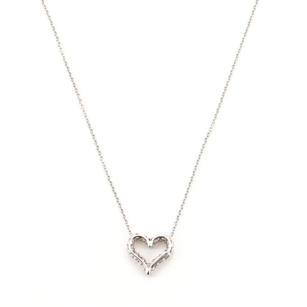 Heart Pendant Necklace Platinum with Diamonds