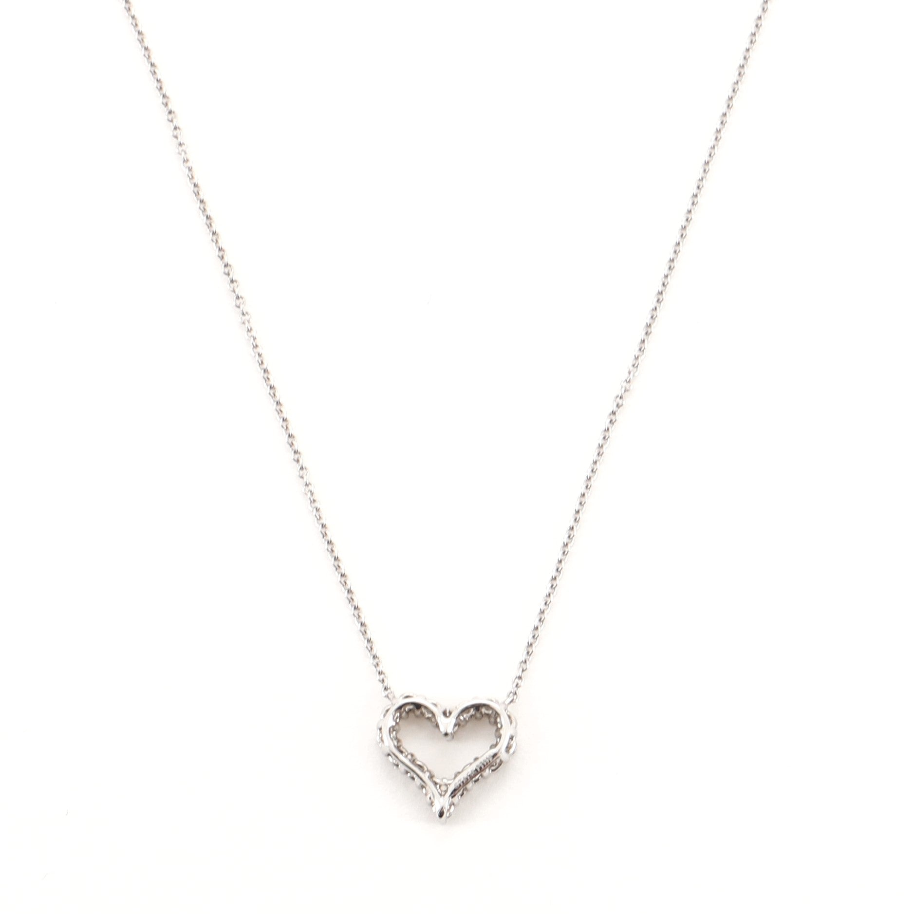 Heart Pendant Necklace Platinum with Diamonds