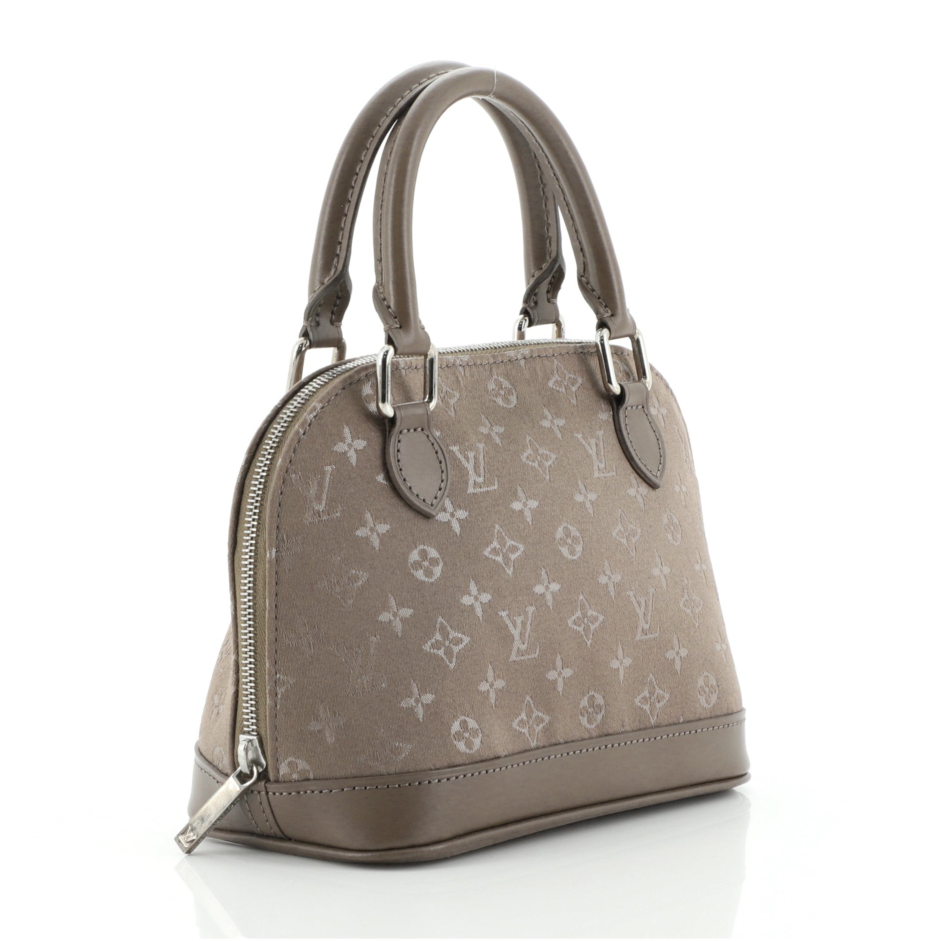 Alma Handbag Monogram Satin Mini