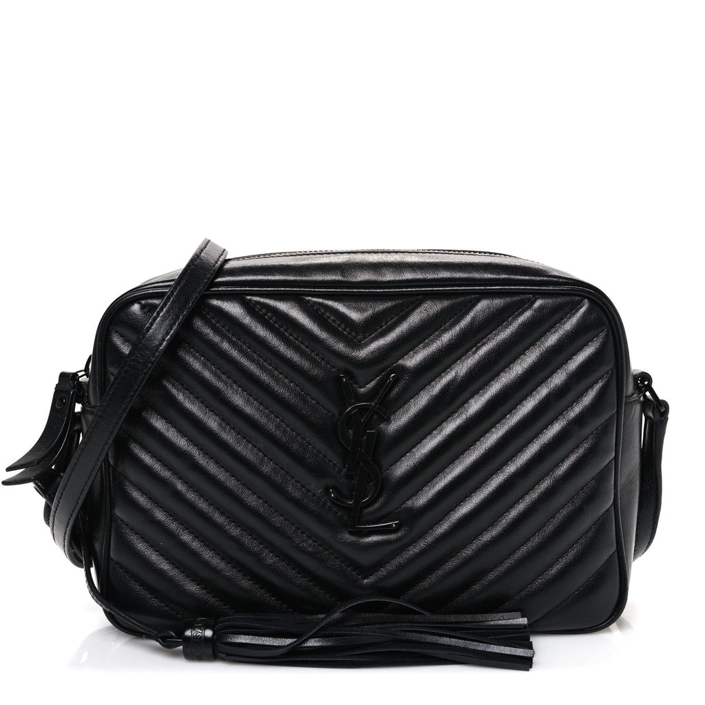 Calfskin Matelasse Monogram Monochrome Lou Camera Bag Black