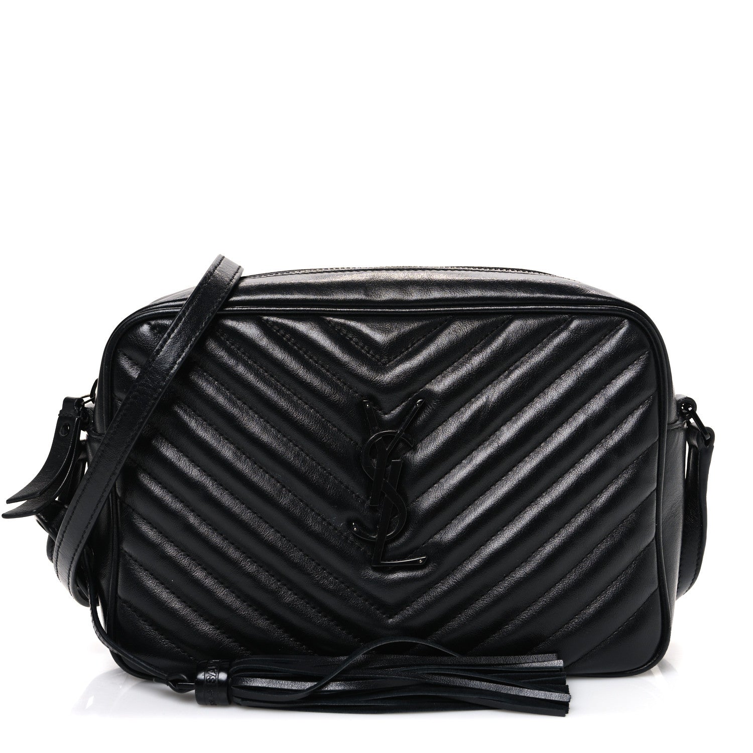 Calfskin Matelasse Monogram Monochrome Lou Camera Bag Black