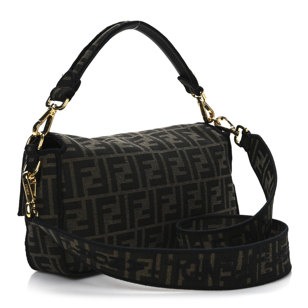 Fabric Jacquard FF 1974 Medium Baguette Tobacco Moro Black