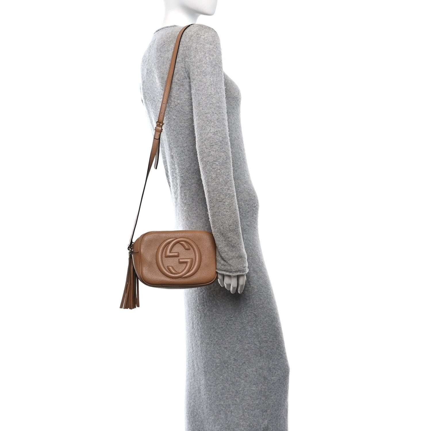 Pebbled Calfskin Small Soho Disco Bag Camelia