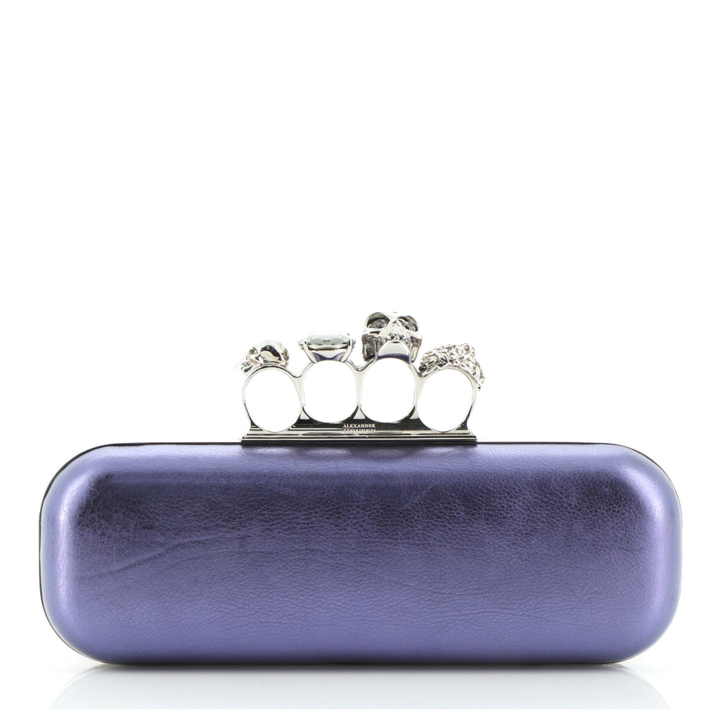 Knuckle Box Clutch Leather Long