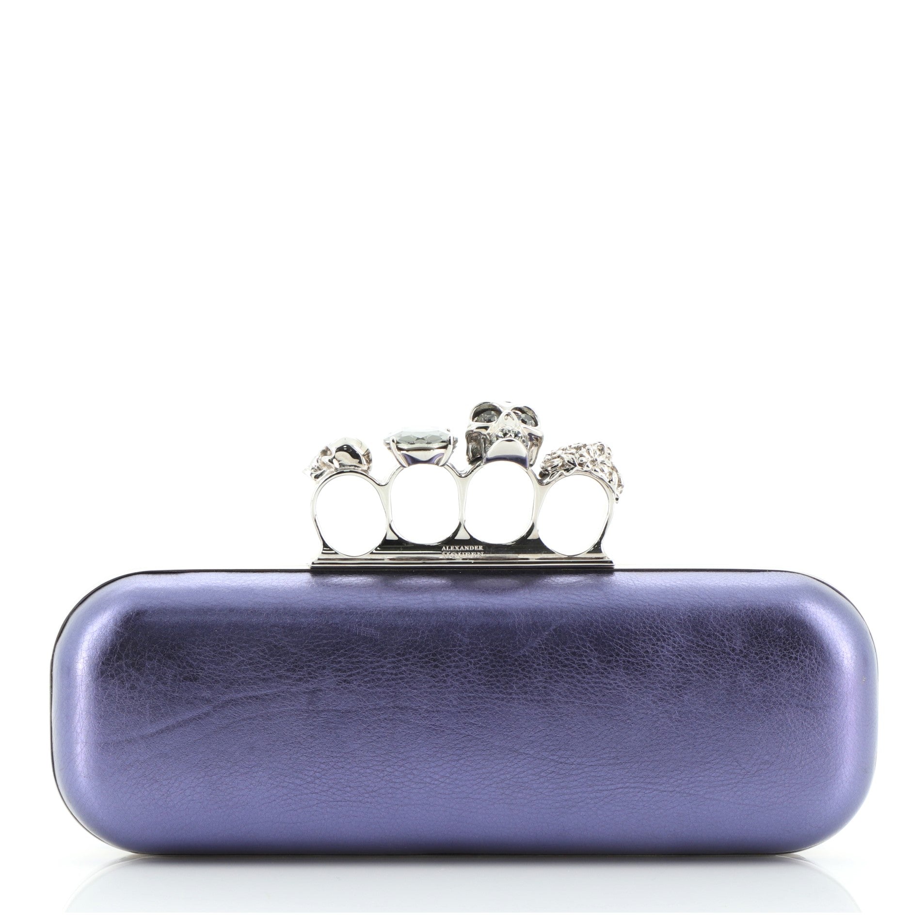 Knuckle Box Clutch Leather Long