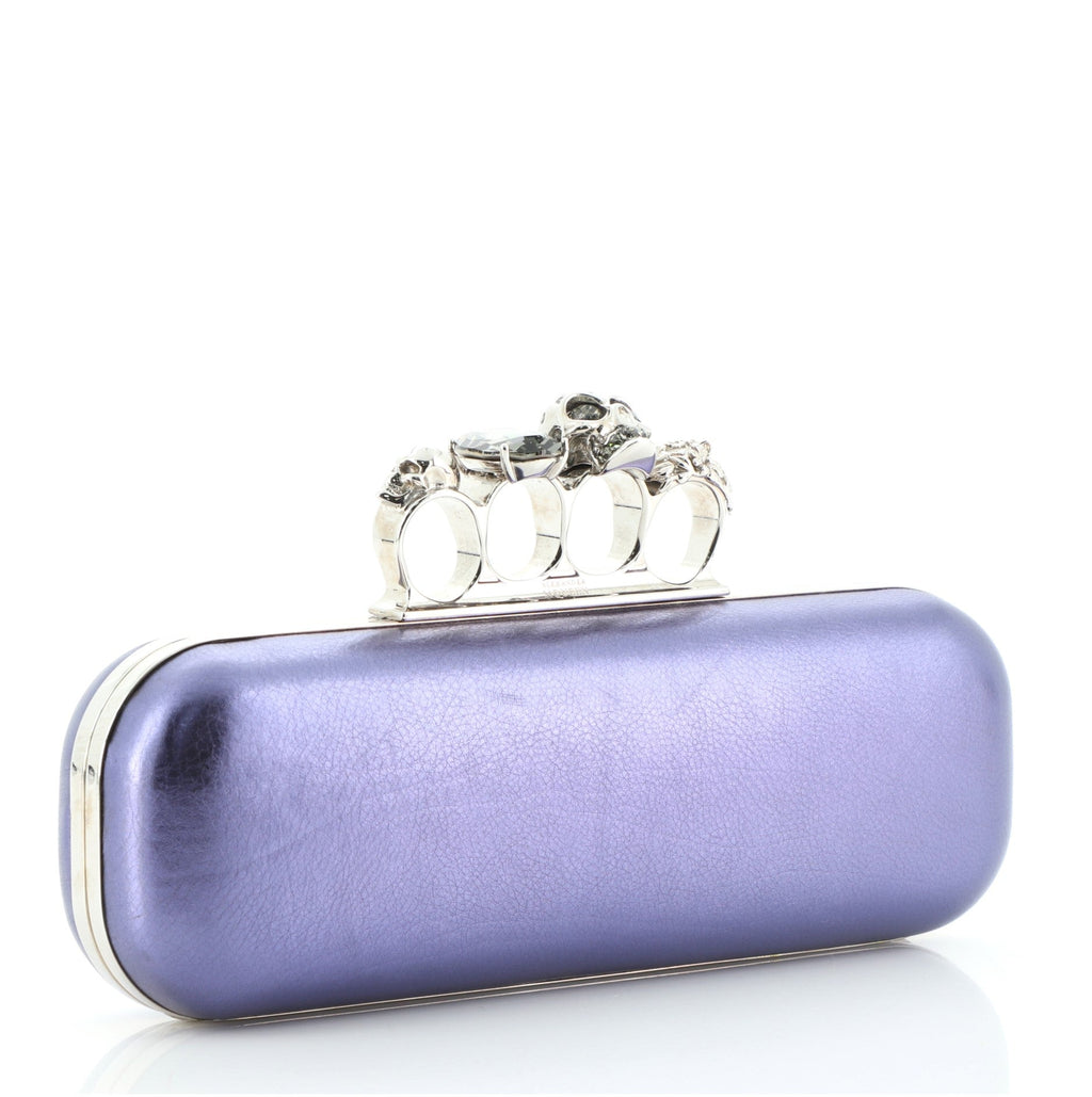 Knuckle Box Clutch Leather Long