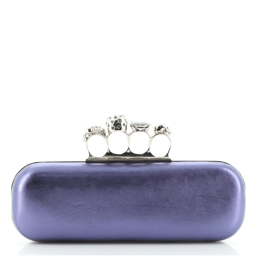 Knuckle Box Clutch Leather Long