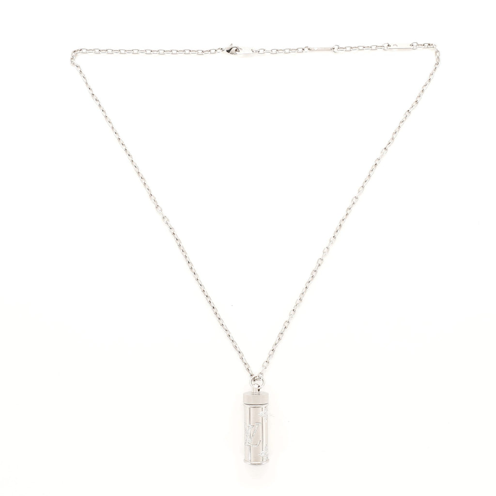 Monogram Pendant Necklace Metal with Crystal