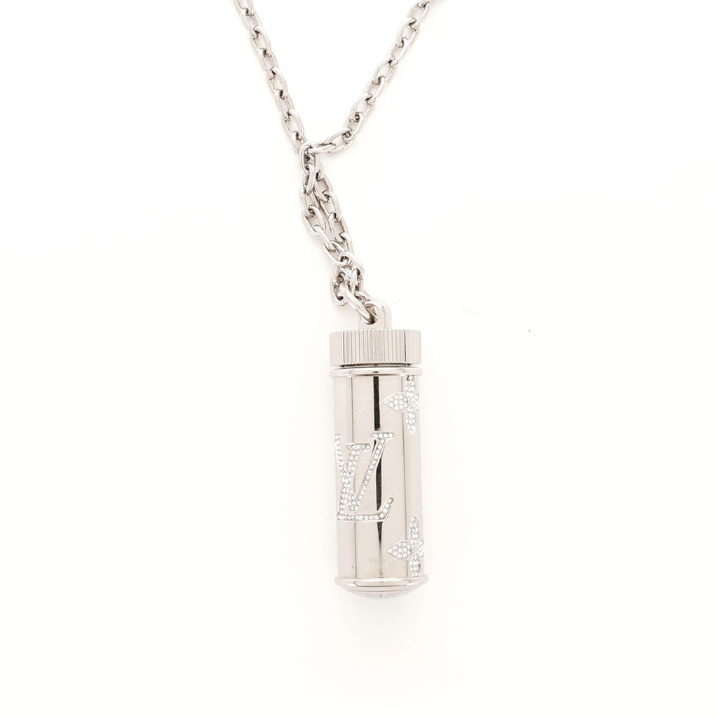 Monogram Pendant Necklace Metal with Crystal
