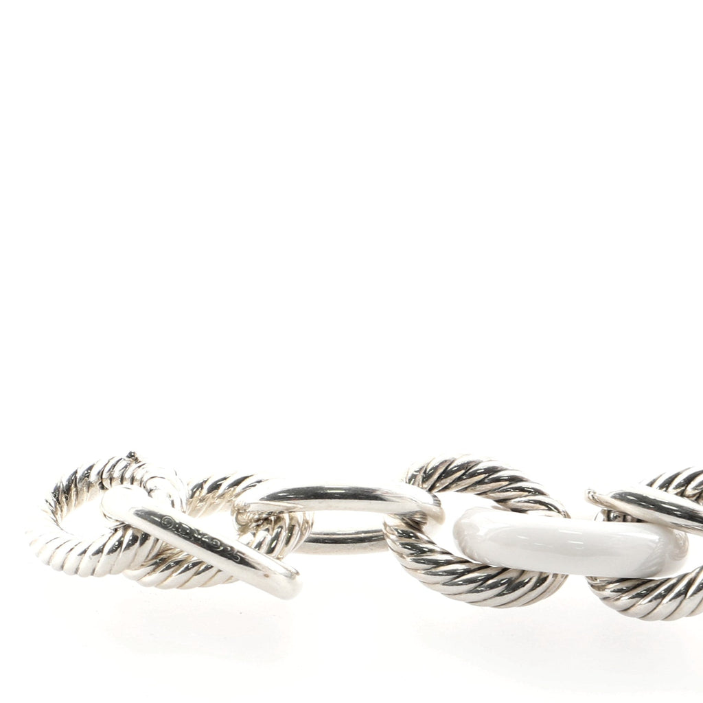 Oval Link Necklace Sterling Silver and Ceramic Medium