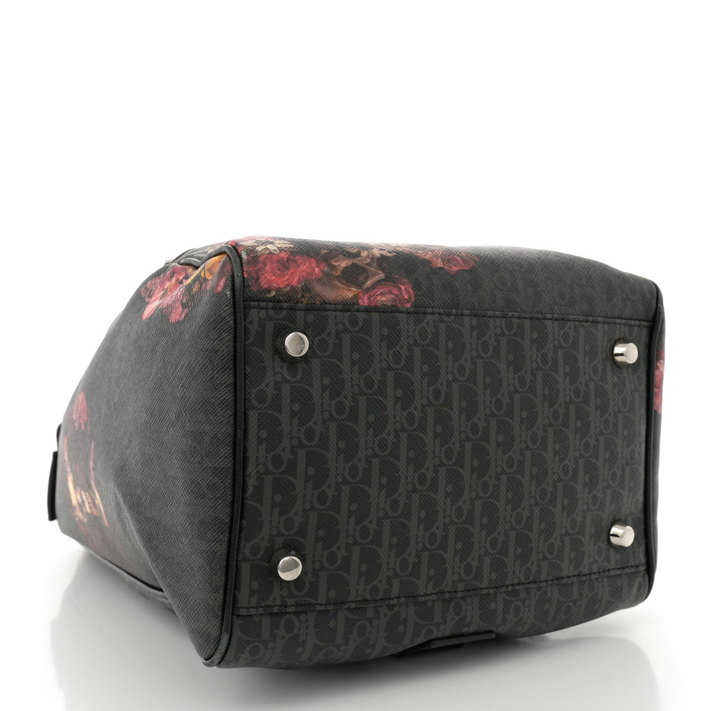 x Toru Kamei Coated Canvas Floral Skull Sling Backpack Grey Multicolor