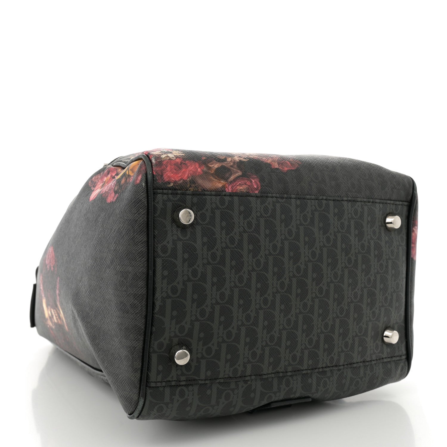 x Toru Kamei Coated Canvas Floral Skull Sling Backpack Grey Multicolor