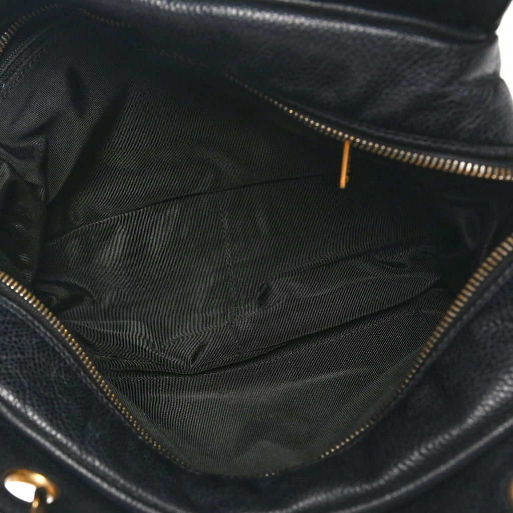 Caviar Quilted Petit Timeless Tote PTT Black