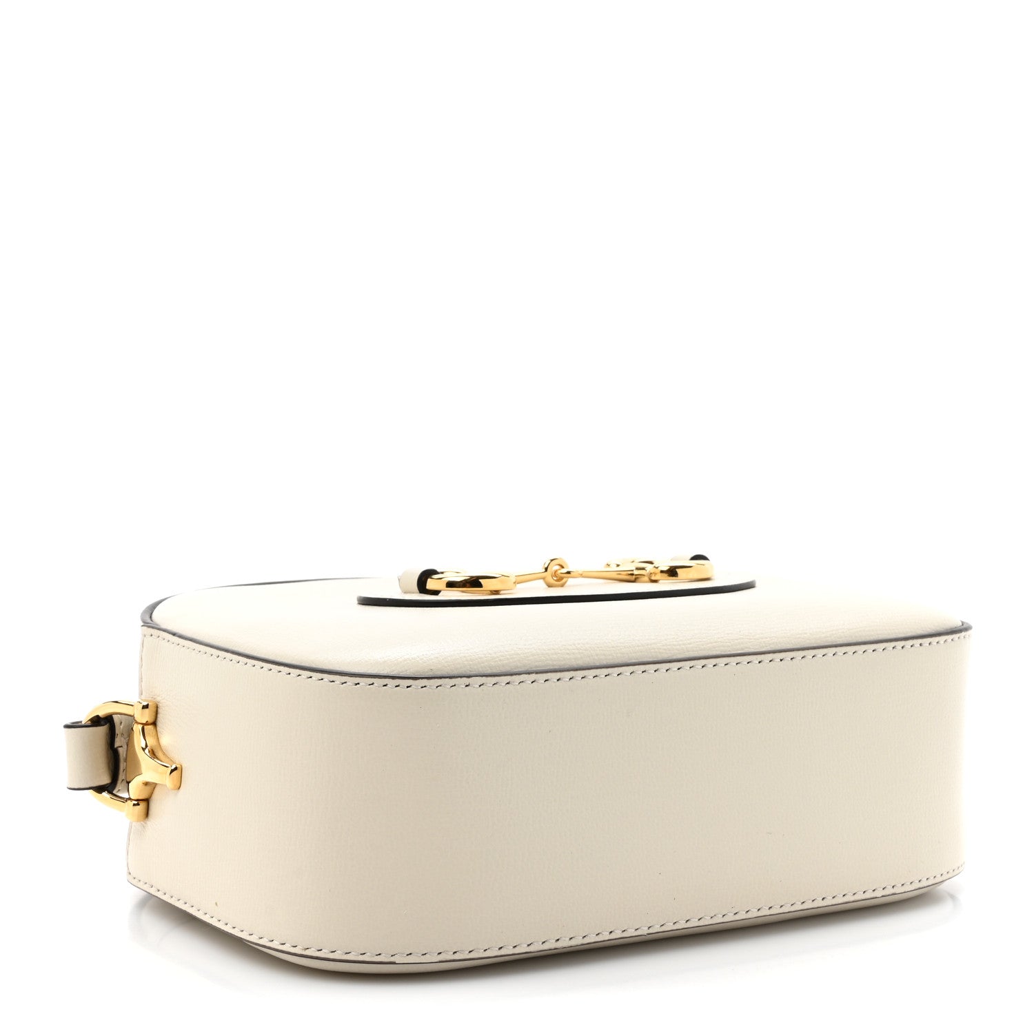 Azalea Calfskin Mini Horsebit 1955 Camera Shoulder Bag Mystic White