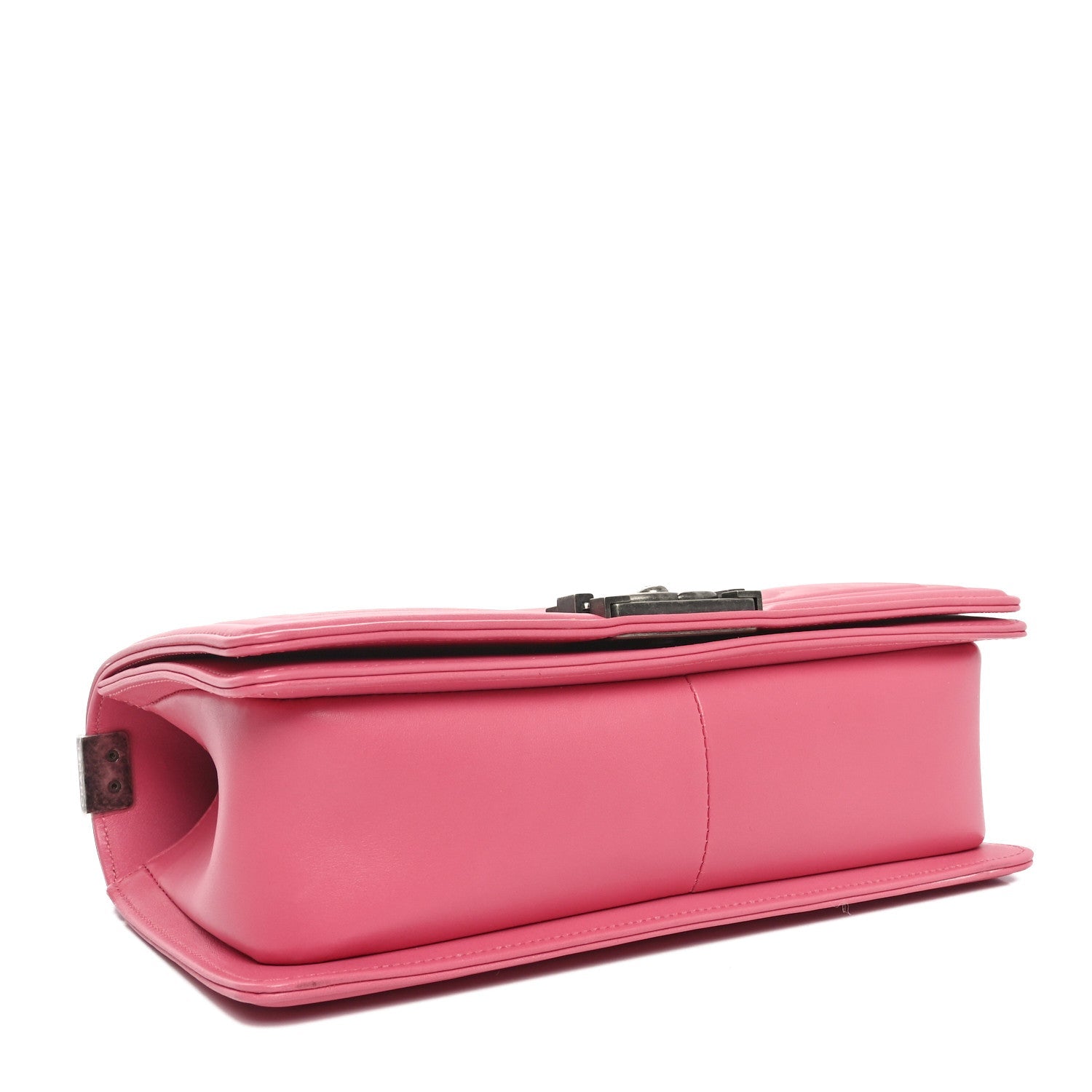 Calfskin Chevron Quilted Medium Boy Flap Pink
