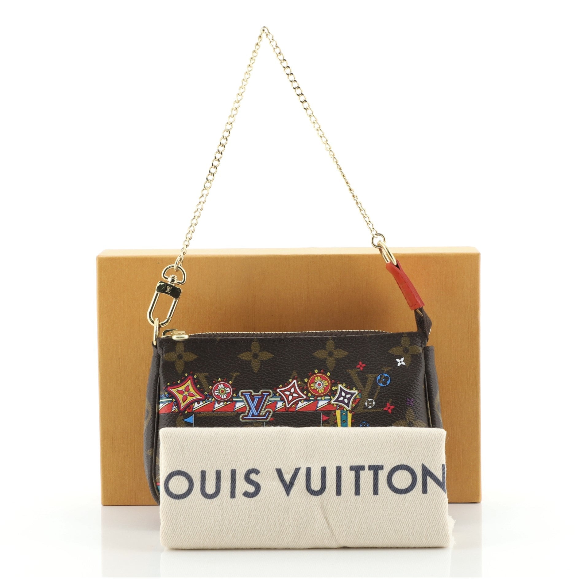 Pochette Accessoires Limited Edition Vivienne Xmas Monogram Canvas Mini