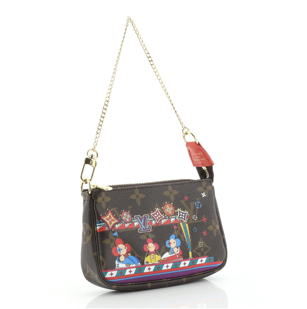 Pochette Accessoires Limited Edition Vivienne Xmas Monogram Canvas Mini