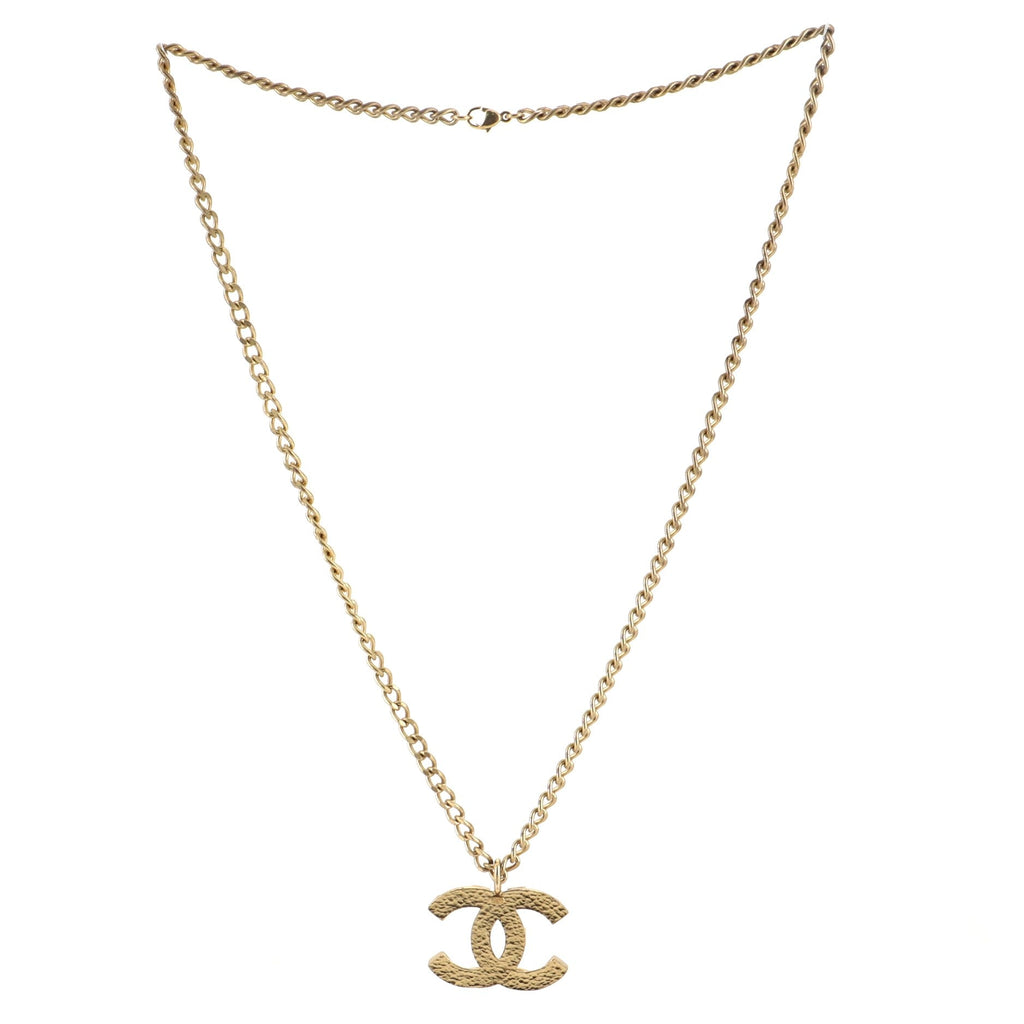 Vintage CC Stud Pendant Necklace Metal