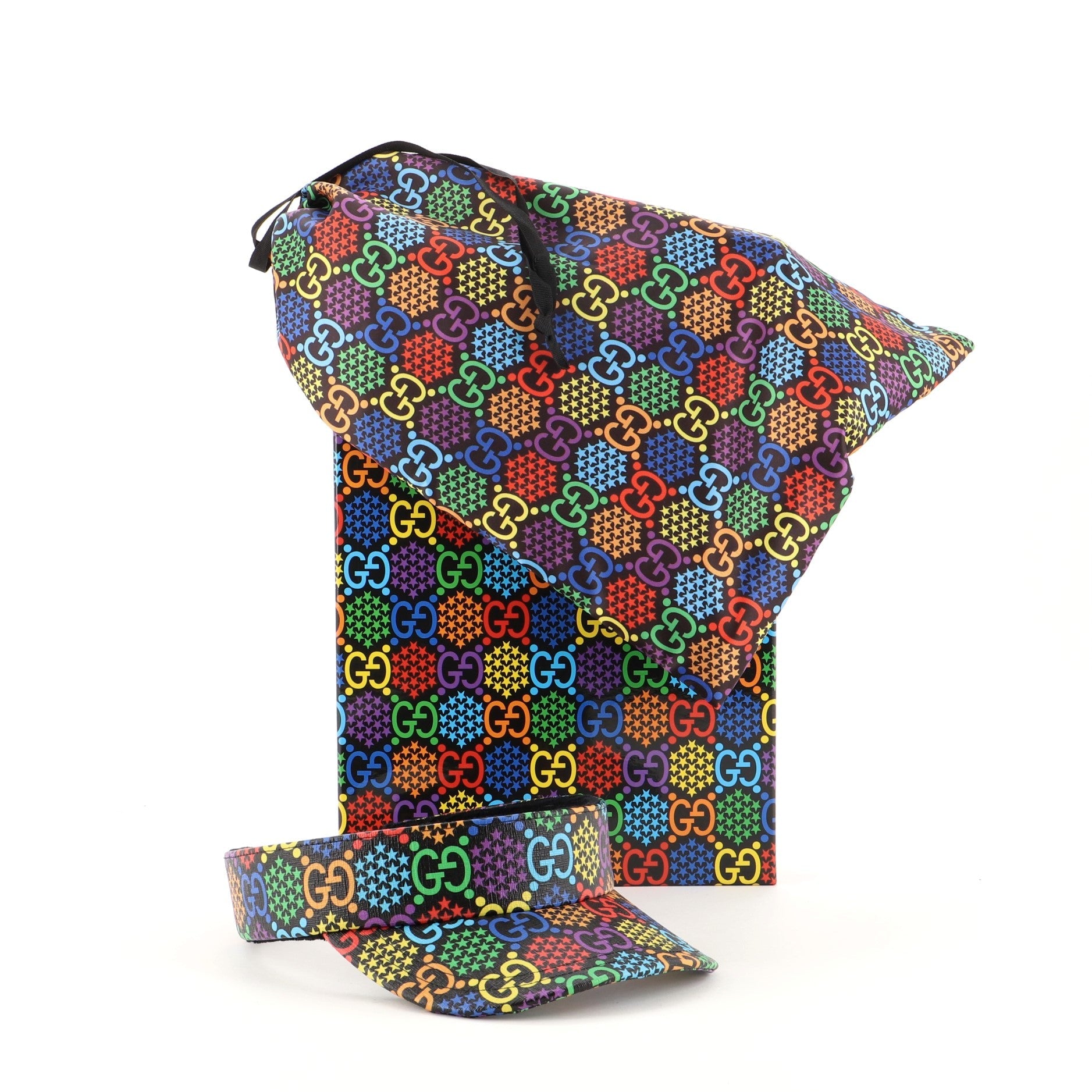 Sun Visor Psychedelic Print GG Coated Canvas XXL