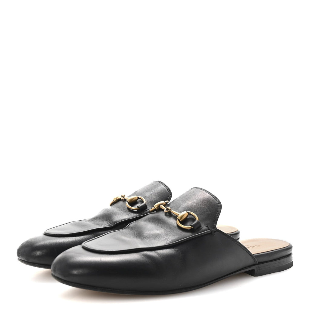 Calfskin Womens Princetown Slippers 36.5 Black