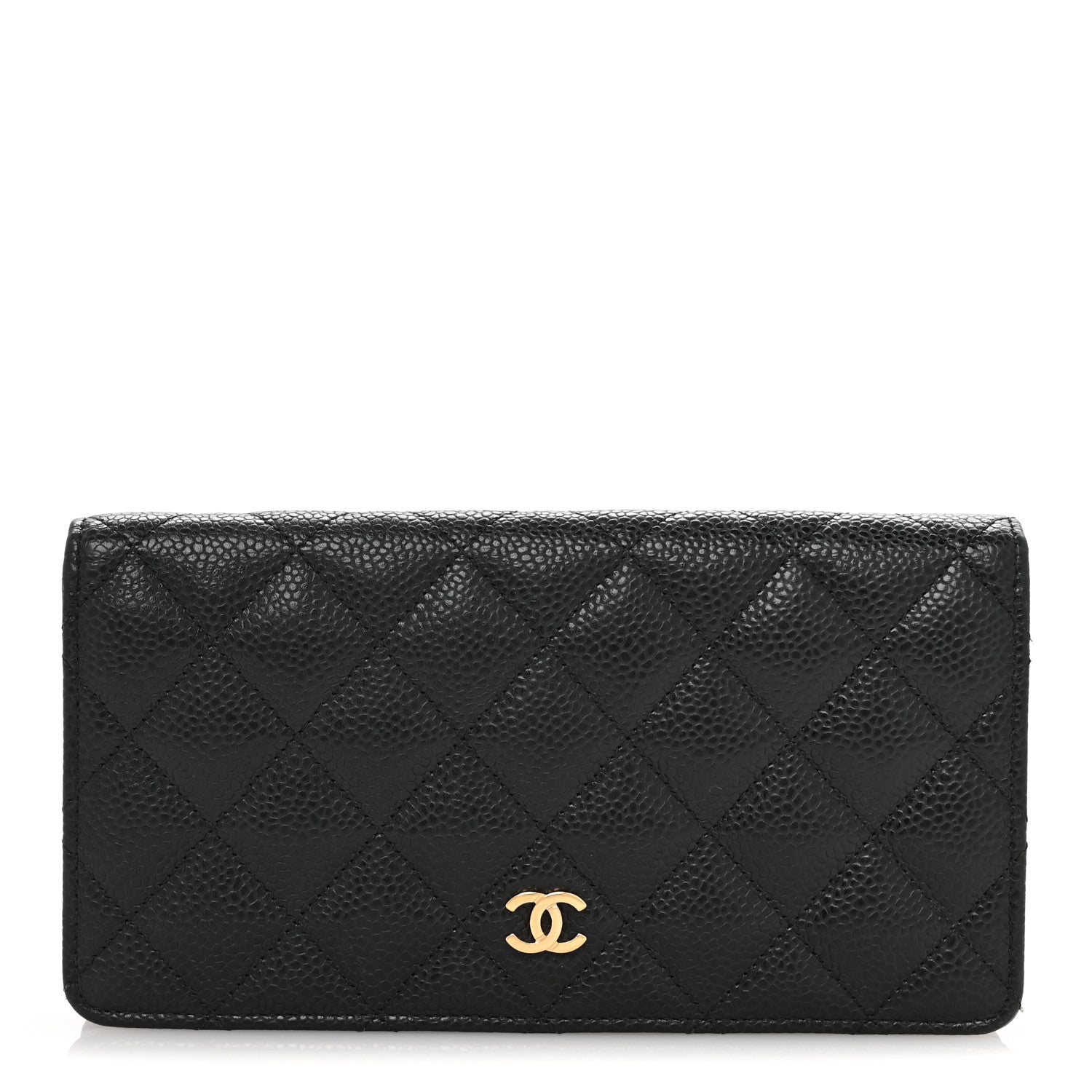 Caviar Quilted Yen Wallet Black