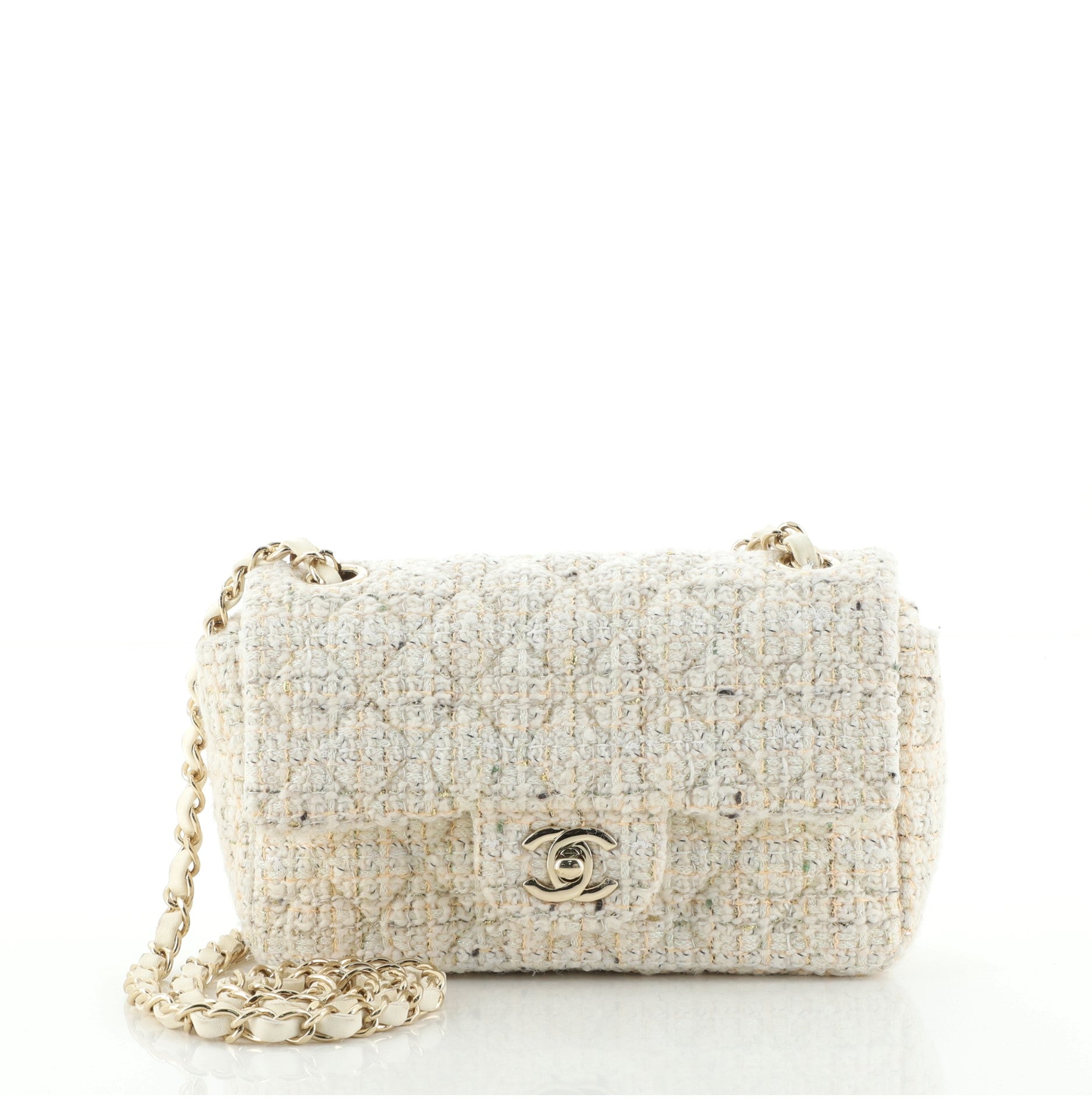 Classic Single Flap Bag Quilted Tweed Mini