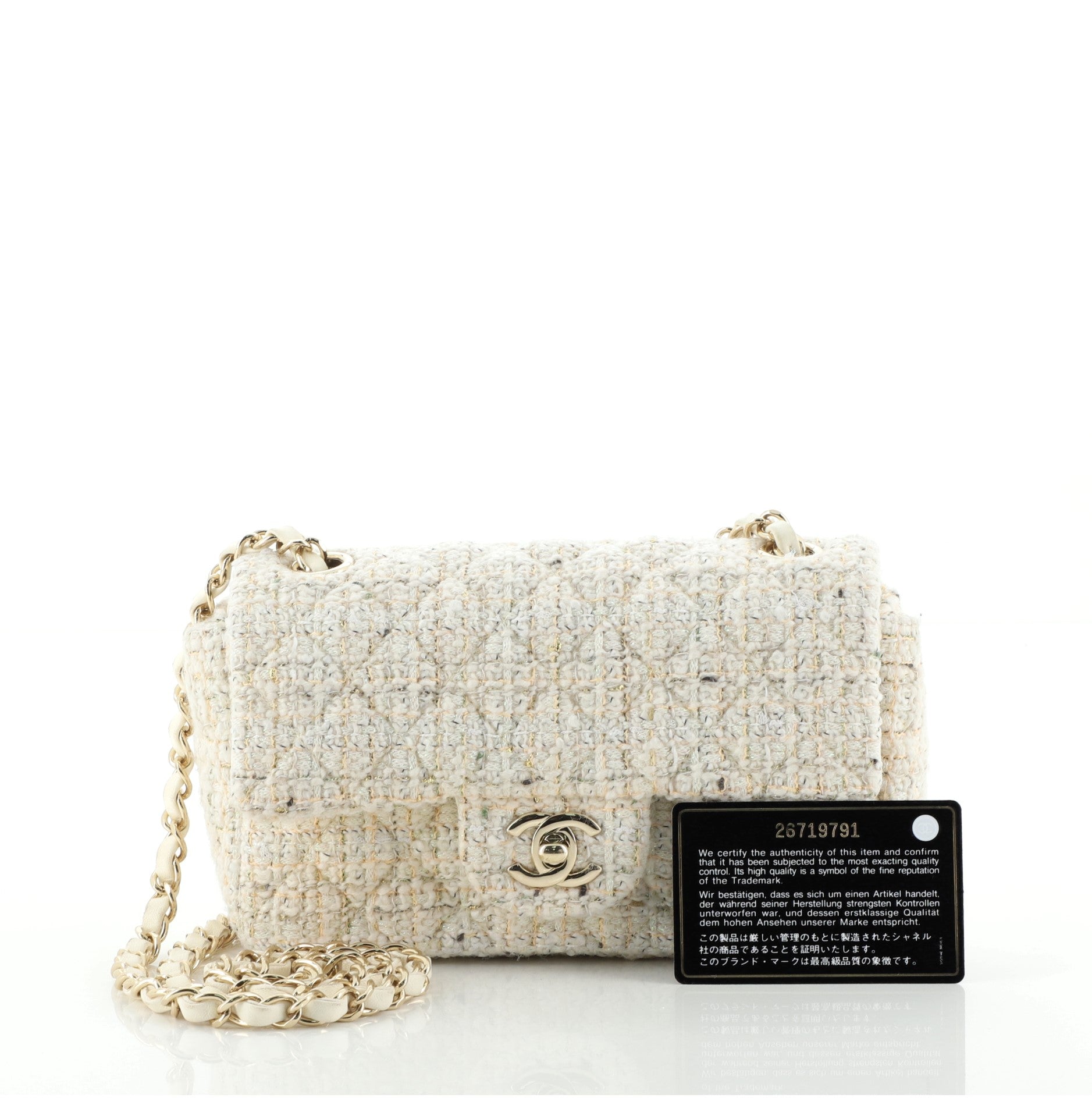 Classic Single Flap Bag Quilted Tweed Mini