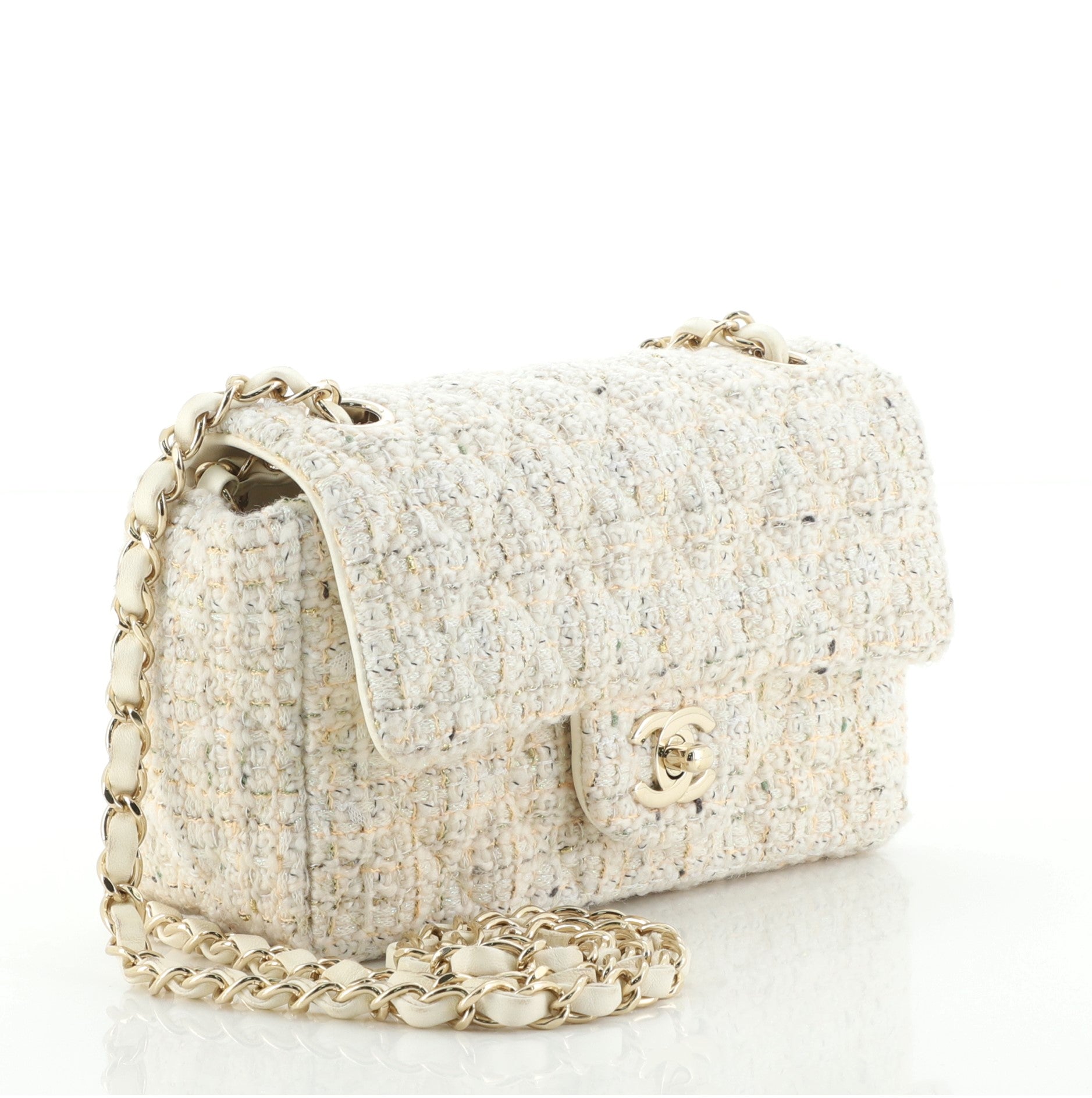 Classic Single Flap Bag Quilted Tweed Mini