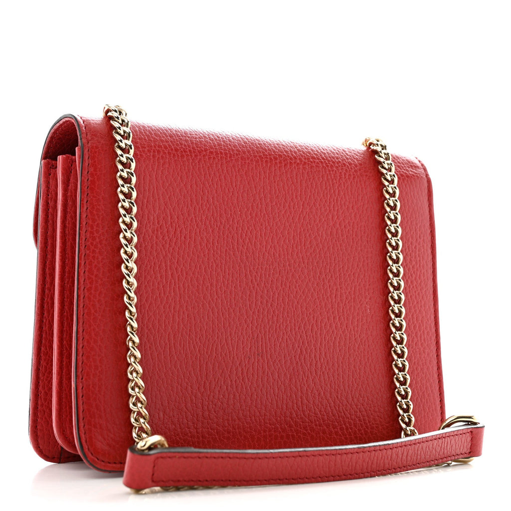 Dollar Calfskin Small Interlocking G Shoulder Bag Red