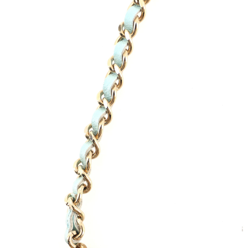 CC Padlock Chain Necklace Metal and Lambskin