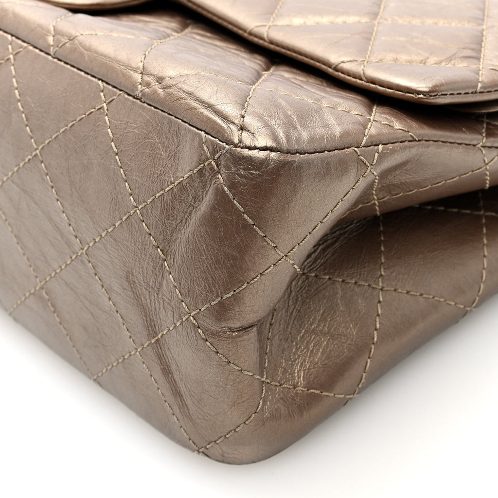 Metallic Aged Calfskin Quilted 2.55 Reissue 227 Flap Bronze