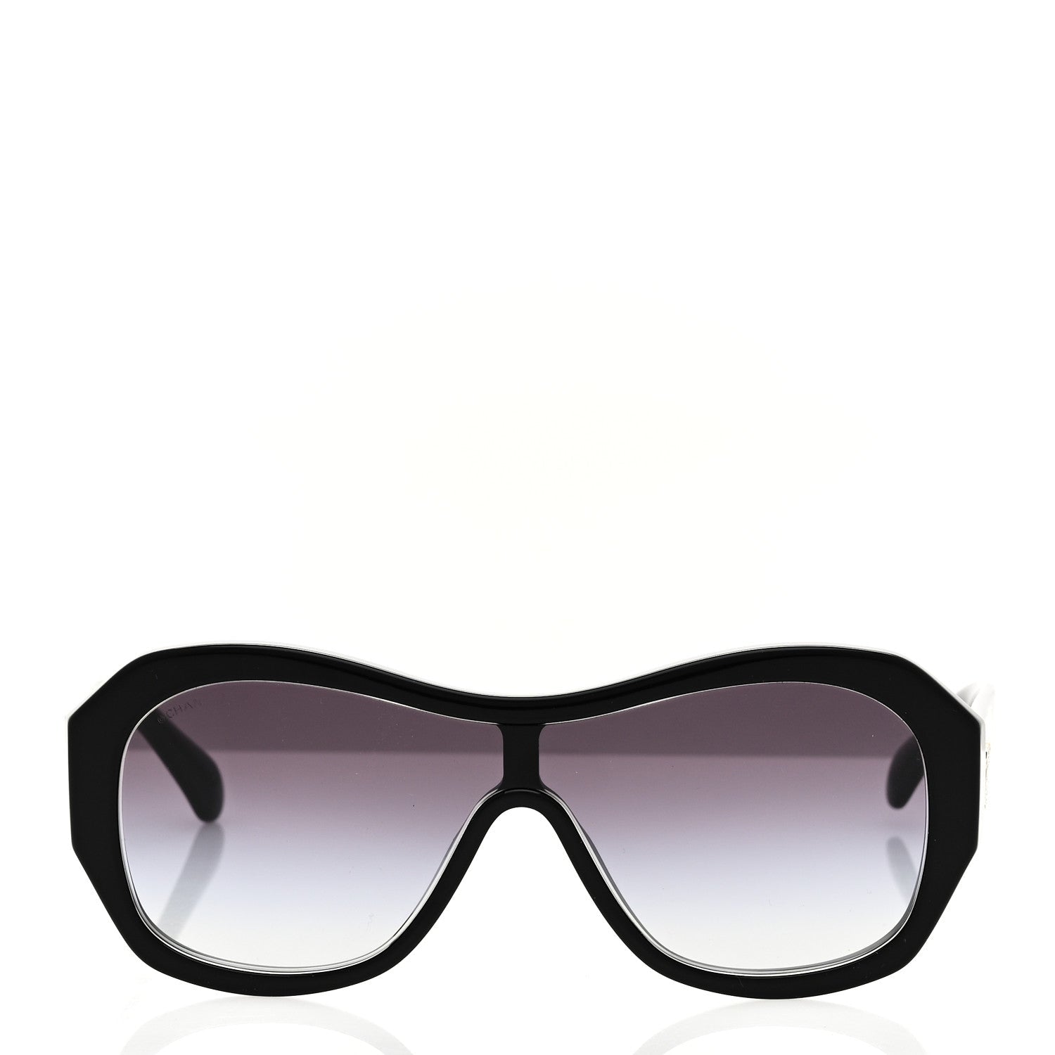 Acetate Crystal CC Shield Sunglasses 5497-B-A Black