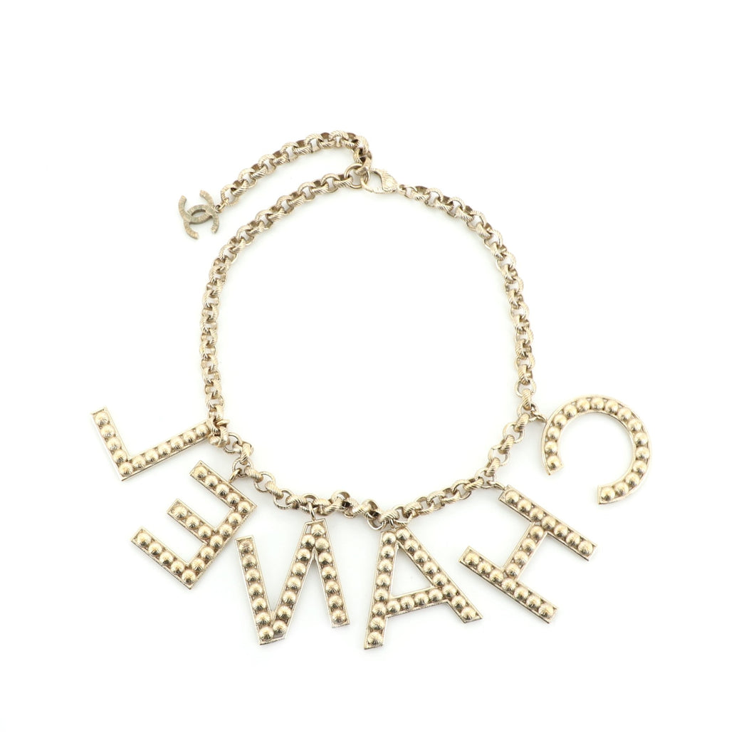 Letter Choker Necklace Crystal and Metal