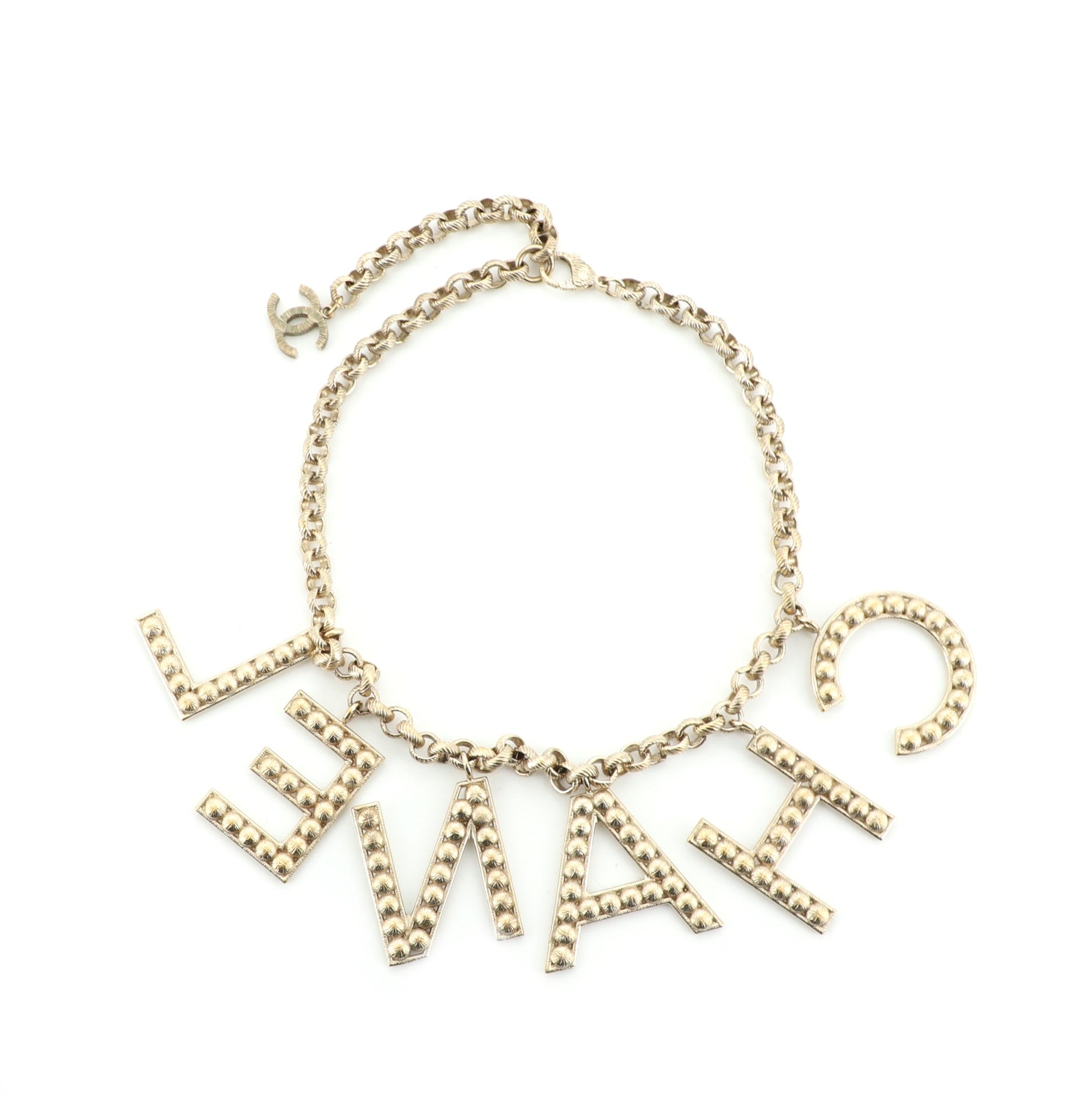 Letter Choker Necklace Crystal and Metal