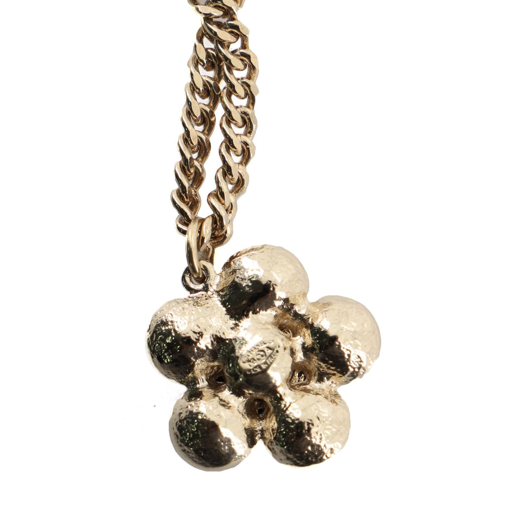 CC Flower Chain Necklace Metal with Crystal