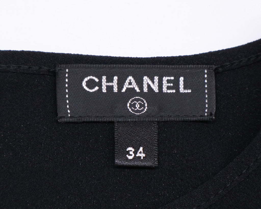 Chanel Camellia & Icon Pearl Silk T-shirt