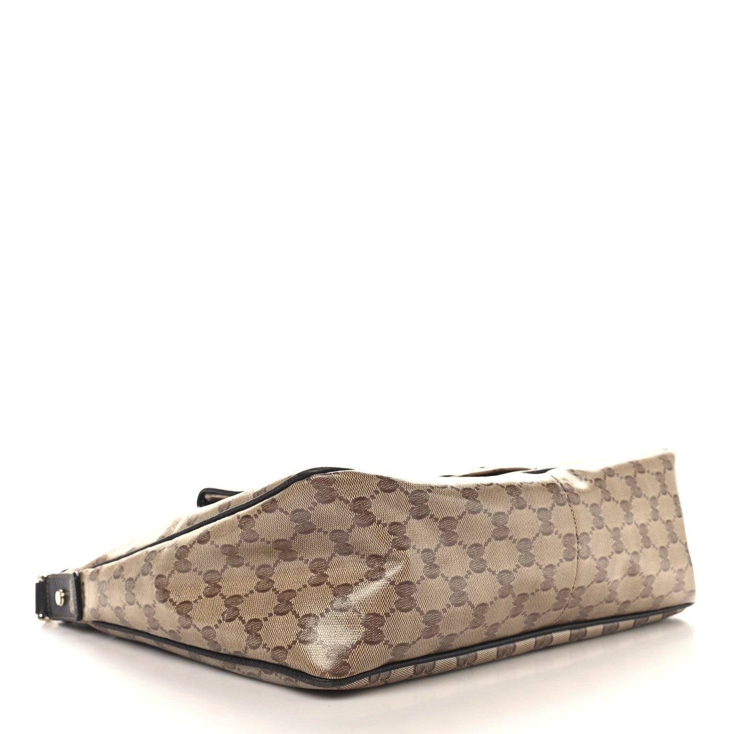Crystal Monogram Medium Abbey Pocket Hobo Tote Dark Brown