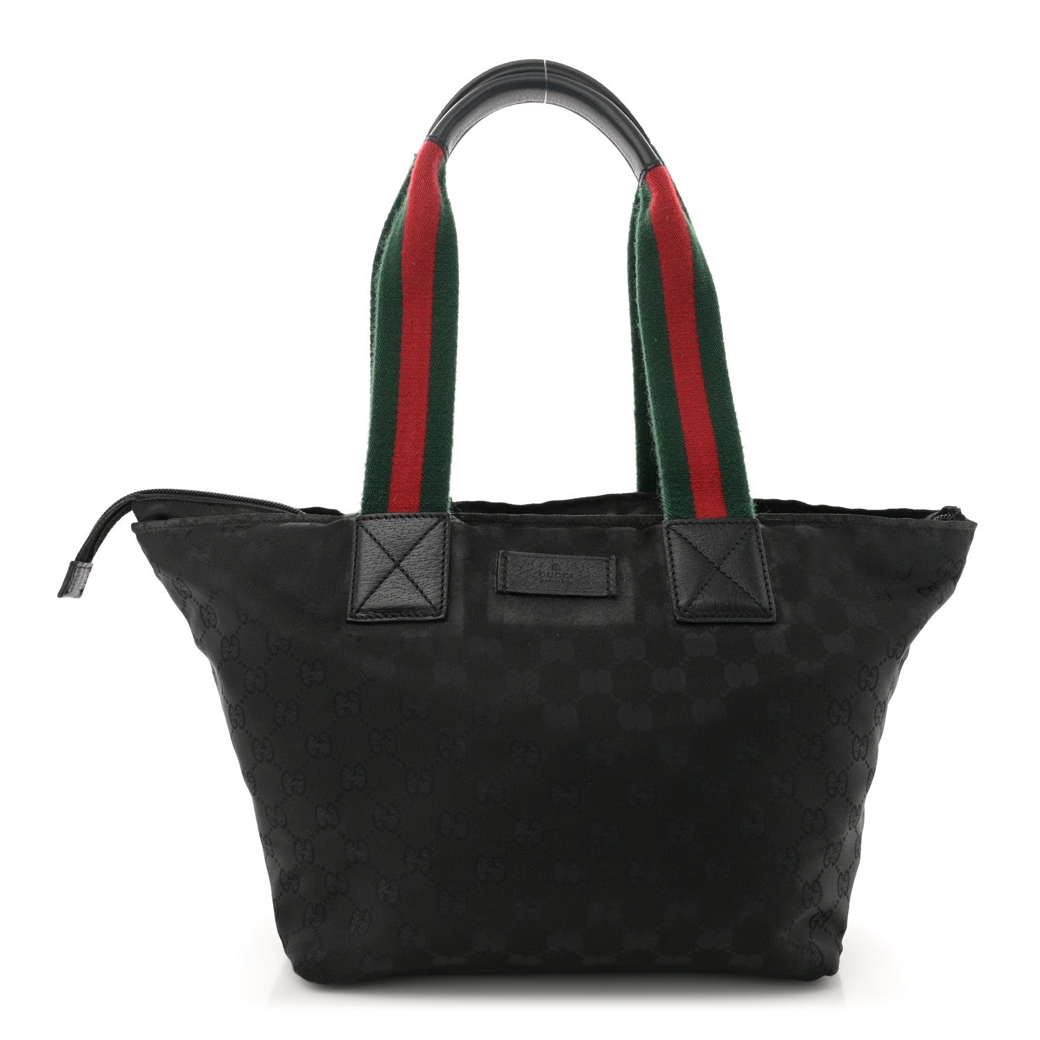 GG Monogram Medium Web Handle Bucket Tote Black