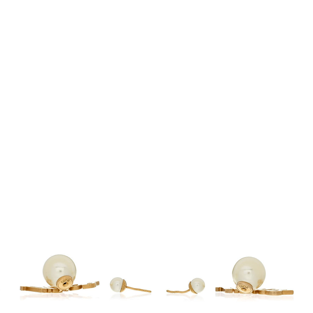 Metal Pearl J'Adior Tribal Earrings Gold